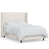 Alrai wingback upholstered online platform bed